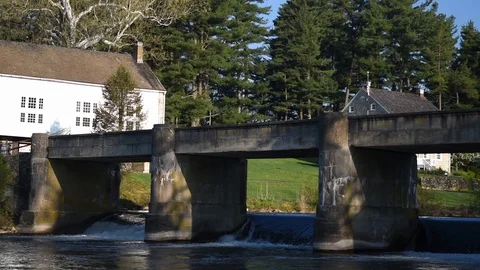 DamUnderBridge Stock Footage 90660928