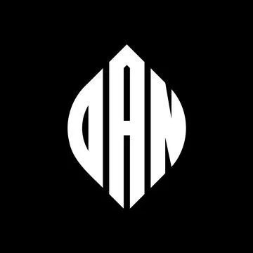 DAN circle letter logo design with circle and ellipse shape. DAN ellipse lett Stock Illustration