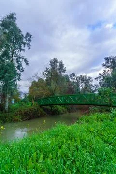 Dan stream, a source of the Jordan River Stock Photos