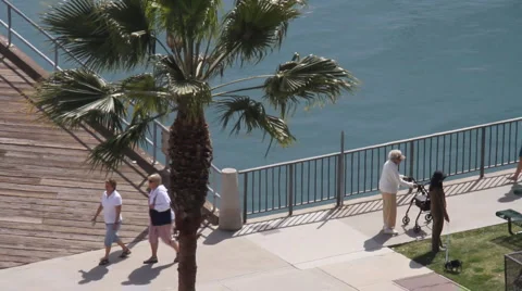 Dana Point, CA-seaside walking path 6133 Stock Footage 1182769