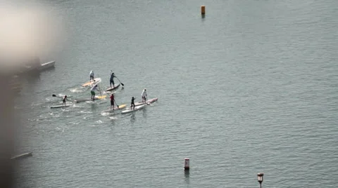 Dana Point, CA-SUP race 6089 Stock Footage 1182196