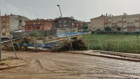 Dana rainfall and mudslide in Vilamarxant Valencia Stock Footage 291688152