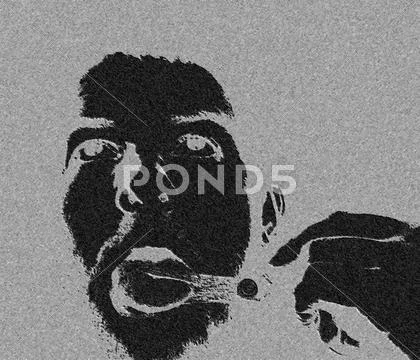 Dananamart - danger cutting tongue with scissors Stock Photos