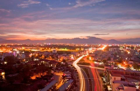 Danang by night Foto stock