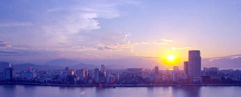 Danang by night 库存照片
