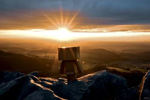 Danbofigure with view from above in sunset Stock Photos