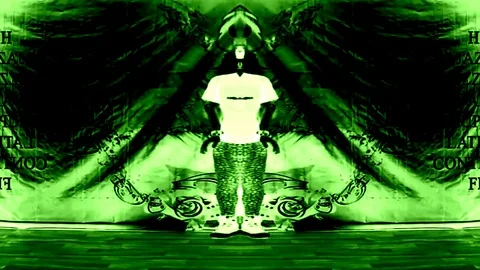 Dance In Abstract Performance In Green Tones In Art Abstraction Stock Footage 90518766