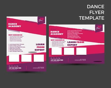 Dance Academy Flyer Template Vector Illustration Stock Illustration