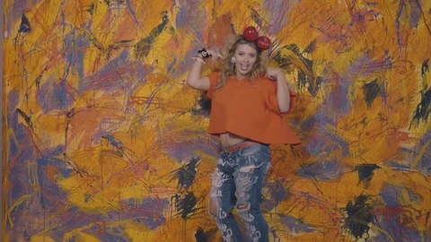 Dance against the wall 1 Stock Footage 100033678