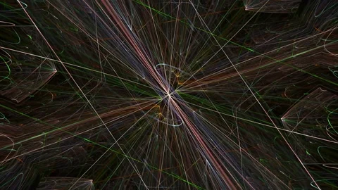 Dance and rotation of long multi-colored rays Stock Footage 154186323