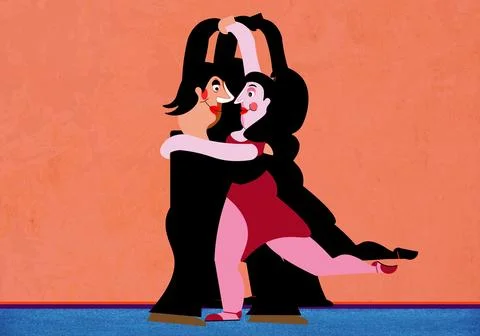 Dance and Shadow Stock Illustration