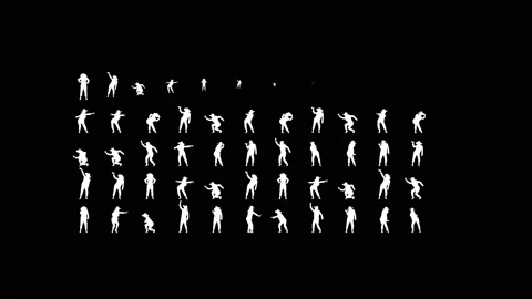Dance. Assembling in rows of canvases from dancing girls. Background with Stock Footage 158899480
