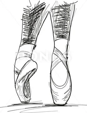 Dance ballerina ballet shoes Stock Illustration
