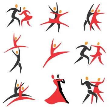 Dance ballet icons Stock Illustration