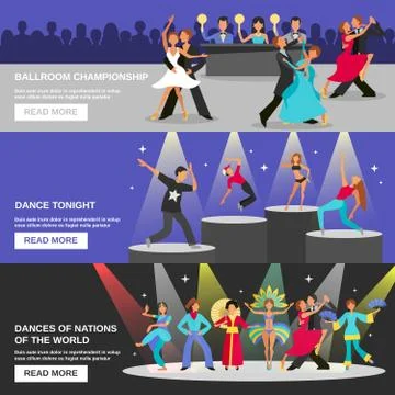 Dance Banner Flat Stock Illustration