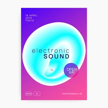 Dance Banner. Linear Effect For Brochure. Trance And Exhibition Stock Illustration