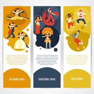 Dance Banner Set 스톡 일러스트
