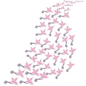 Dance of birds,migratory birds Stock Illustration