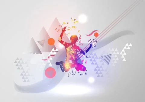 Dance Boy on Modern Abstract Background - Vector Illustration Illustrazione stock