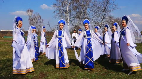 Dance. Bread and salt. Outdoors Stock Footage 54928634