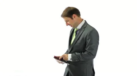 Dance Businessman Using a Tablet Stock Footage 11528196