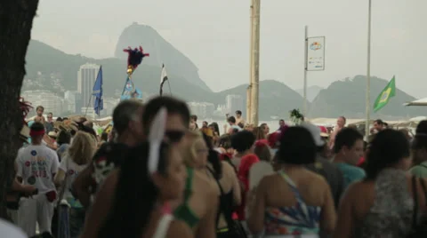 Dance carnaval copacabana suagar loaf Stock Footage 30633412