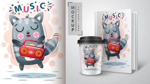 Dance cat - mockup for your idea Stock Illustration
