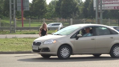 Dance Challenge - shooting Dance from a moving car Stock Footage 113810888