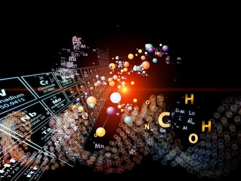Dance of Chemical Elements Stock Illustration