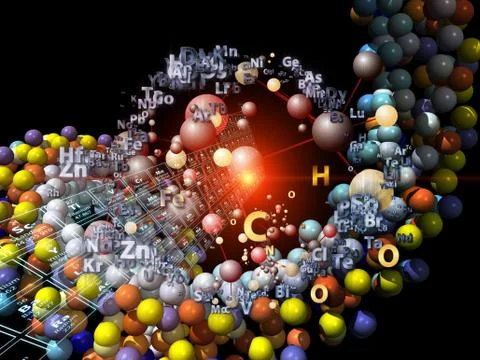 Dance of Chemical Elements Stock Illustration