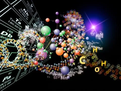 Dance of Chemical Elements Stock Illustration