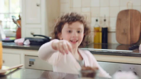 Dance, child and playing with magic wand in home for creative imagination Stock Footage 335802269
