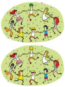 Dance Circle Differences Visual Game Stock Illustration