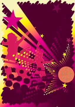 Dance club poster Stock Illustration