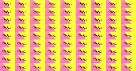 Dance of colored lizards on a white background. Stock Photos