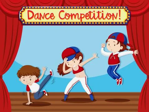 Dance Compeition performance concept Stock Illustration