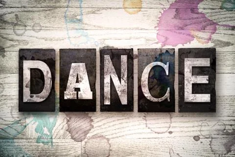Dance Concept Metal Letterpress Type Stock Illustration
