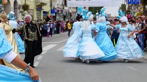 Dance crew on street carnival Stock Footage 48814044