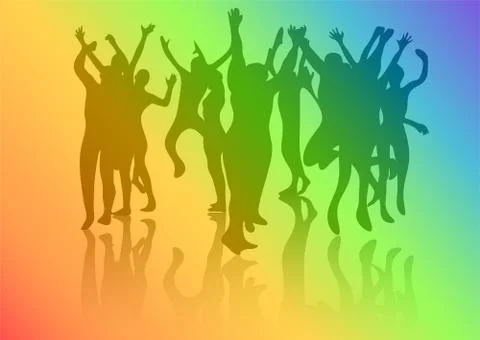 Dance crowd Stock Illustration