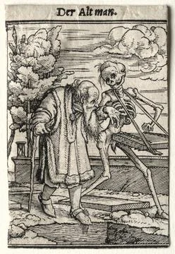 Dance of Death: The Old Man, c. 1526. Hans Holbein (German, 1497/98-1543). .. Stock Illustration