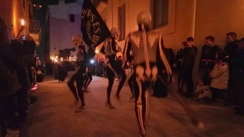 Dance of death or Danca de la Mort during Holy Week in Verges, Spain 動画素材 296689321