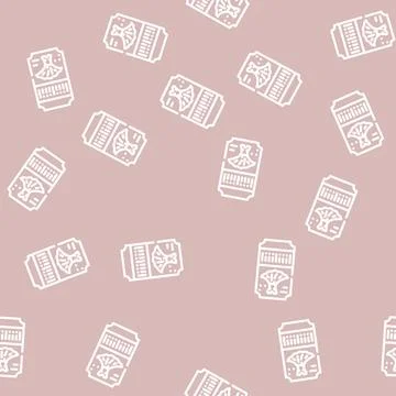 Dance dress ticket line vector seamless pattern 스톡 일러스트