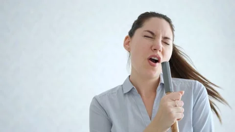 Dance during General cleaning. Happiness and good mood. Slow motion Stock Footage 140617436