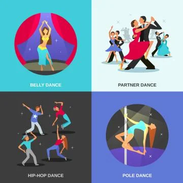 Dance Flat Concept Stockillustratie