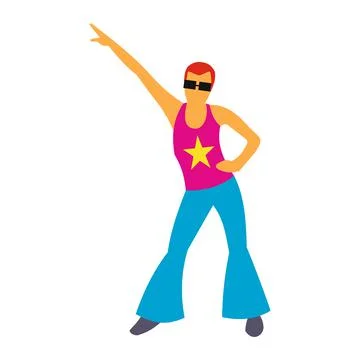 Dance flat sign 스톡 일러스트