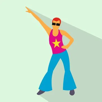 Dance flat sign 스톡 일러스트