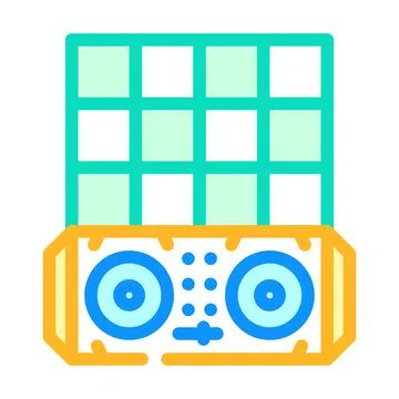 Dance floor and dj console color icon vector illustration Illustrazione stock
