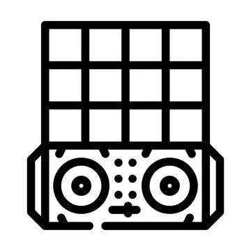 Dance floor and dj console line icon vector illustration Illustrazione stock
