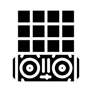 Dance floor and dj console glyph icon vector illustration Illustrazione stock