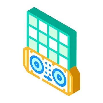 Dance floor and dj console isometric icon vector illustration Illustrazione stock